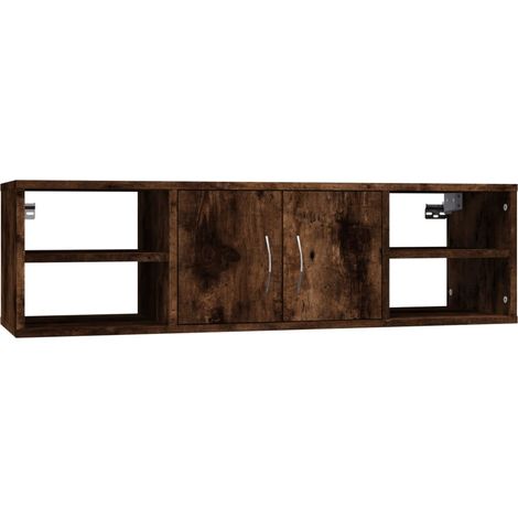 Estantería pared madera contrachapada roble ahumado 102x30x29cm vidaXL