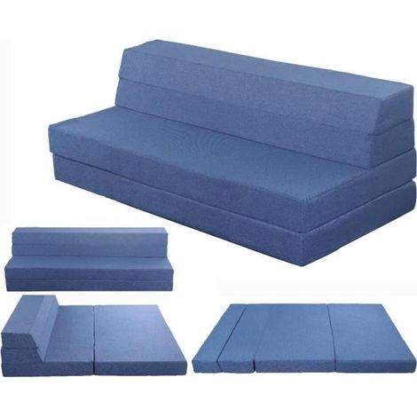 Colchón Plegable 135x190x12cm - Colchón Futón Plegable 2 en 1 - Colchón Viscoelástico - Sofá Cama para Adultos Niños - Colchones para Invitados y Colchones de Viaje