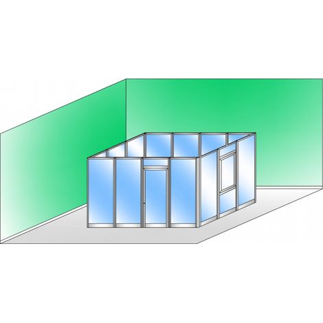 Box Modulare 4 Lati in Alluminio e Vetro Trasparente - 4x3 m Colore Argento Ox - ITALFROM� (1/4)