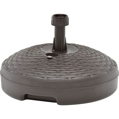 Socle de parasol 45 x 28 cm stable résistant aux intempéries jardin extérieur en plastique marron (1/5)