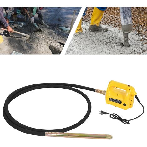 Vibrateur à béton 2300 W, compacteur à béton 18 000 tr/min, aiguille vibrante de 4 m, vibrateur électrique pour béton (35 x 20 x 22 cm), pour tunnels, ponts, routes et ports (1/5)