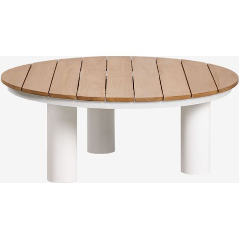 SKLUM Runder Gartencouchtisch Ø80 cm aus Teakholz und Aluminium Umeko Ø80 cm