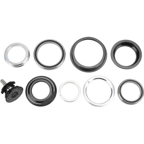 Steuersatz aus Aluminiumlegierung für Mountainbikes, kompatibel mit Federgabeln mit geradem Rohr, schwarz - Viaron (1/5)