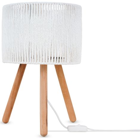 Paco Home Lampe À Poser Lampe Bureau Lampe Chevet Lampe Lecture Abat-Jour Boho E27 Blanc, Type 4