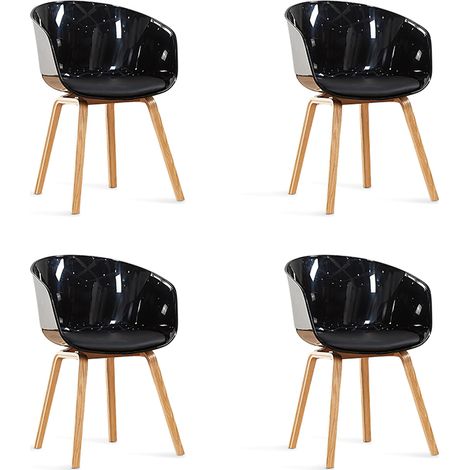 Lot de 4 chaises scandinaves noires - Vali (1/2)