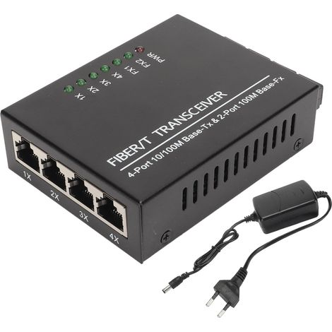 Convertisseur fibre optique monomode double fibre RJ45 100 Mbps, Plug and Play Ethernet vers fibre, prise UE 100-240V (1/5)