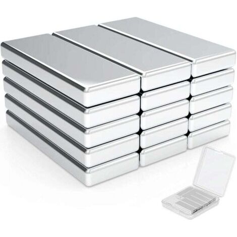 Aimants de Terre Rare, 25PCS Aimants rectangle aimants en néodyme rectangulaires, réfrigérateur, sous-sol bâtiment- 30X10X3mm