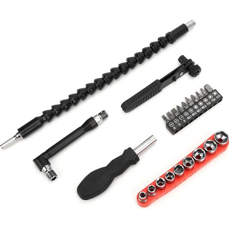 Ensemble de 23 embouts flexibles en acier au carbone pour tournevis, clés à douille et outils à main pour perceuses électriques (1/5)