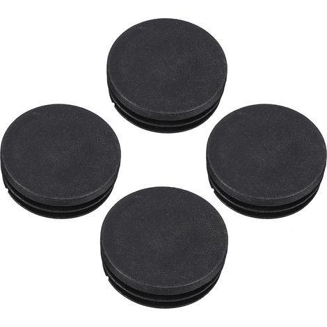 Lot de 4 embouts ronds noirs en plastique pour meubles et chaises, (1/5)