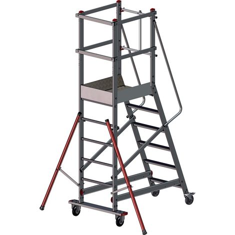 PROVOST - Escabeau sécurisé monobloc en aluminium inoxydable - 6 marches