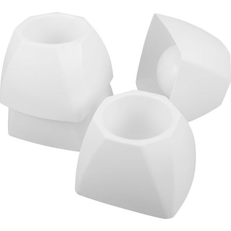 4 Octagonal Plastic Toilet Brush Holders Light Color Base