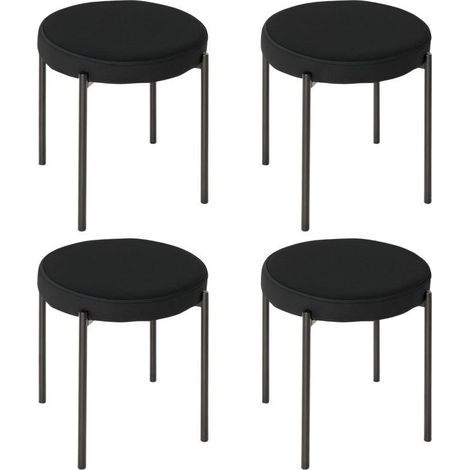 Silla de comedor y cocina de diseño moderno, taburete auxiliar polivalente y elegante, dimensiones 41,5 x 41,5 x 46 cm, negro (1/5)