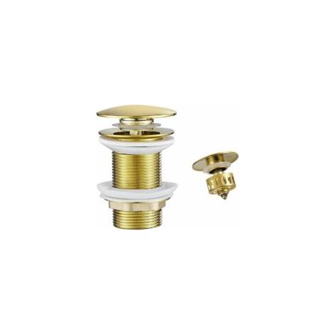 Litzee – Scarico a scomparsa per lavabo senza troppopieno – Tappo di scarico con cestello filtrante – Acciaio inox e ottone – Drenaggio rapido – Crezuo