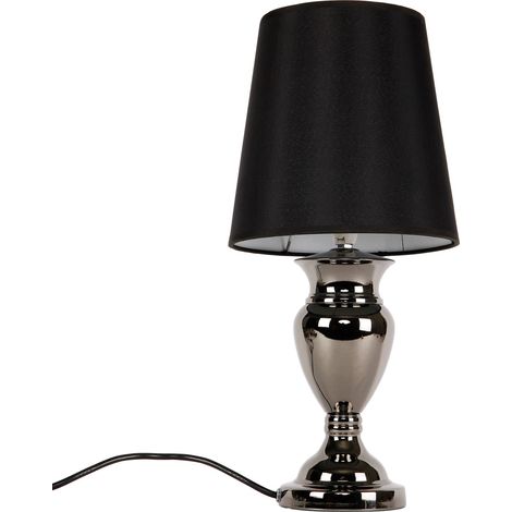 Lampe de table lampe de chevet liseuse aluminium et tissu noir et chrome 48 cm (1/5)
