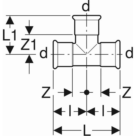 Te de acero al carbono GEBERIT Mapress - 210 (1/2)