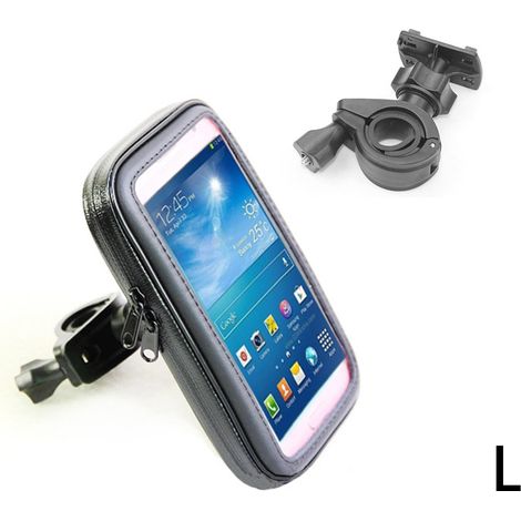 Sac étanche pour téléphone guidon moto avec orifice casque, support vélo imperméable, pochette tactile universelle 6-7 pouces, étui pluie cyclisme résistant, fixation guidon. (1/5)