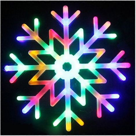 40 cm große, mehrfarbige LED-Pendelleuchte in Schneeflockenform (1/5)