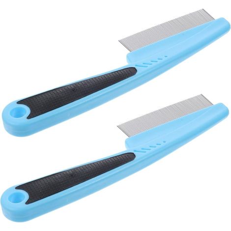 Peigne anti-puces pour chiens et chats, peigne à dents fines, peigne de nettoyage, bleu (1/5)