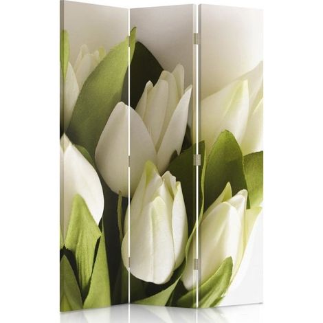 Paravento bilaterale 360, Tulipani bianchi freschi - 110x170 (1/5)