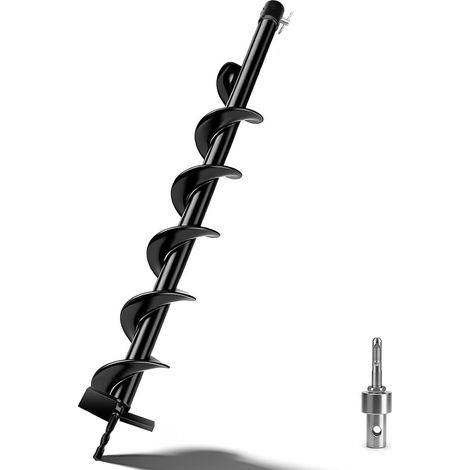 Erdbohrer ⌀80mm, Erdbohrer für Bohrmaschine mit SDS-PLUS Adapter, Erdlochbohrer für Bohrhämmer mit 80 cm Länge Erdlochbohrer für Benzin-Erdbohrgeräten, Elektro-Erdbohrgeräten, SDS-PLUS-Bohrhämmern (1/5)