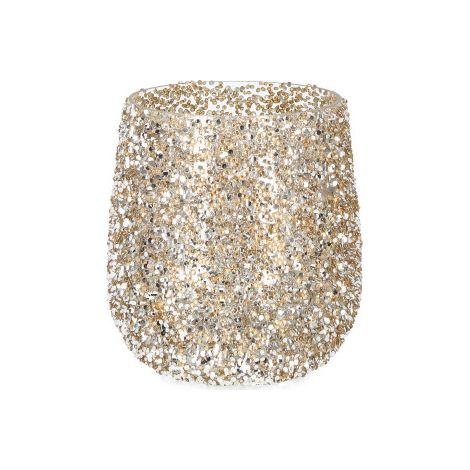 Portacandela Brillant in vetro oro Ø15 × H17 cm