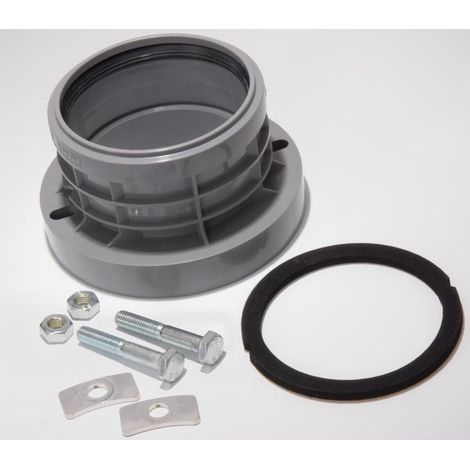 adaptateur de bride airfit DN 110/90 en PP et VA, entraxe des trous 125-143 mm