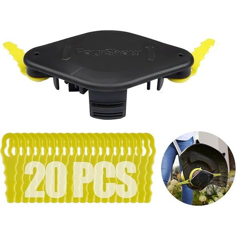 【Mise à niveau rapide】RAC155 + RAC158 Double tête de lame dentelée, compatible avec les Ryobi Coupe Bordure sans Fil, 20 Pcs lames (1/5)