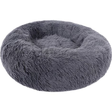 Apaisant Panier Chat Lit Panier pour Animal Domestique pour Chats et Petits Chiens Coussin pour lit de Chat Lit Donut Chien Convient 40 cm (Lot de 1)Dark Grey (1/5)