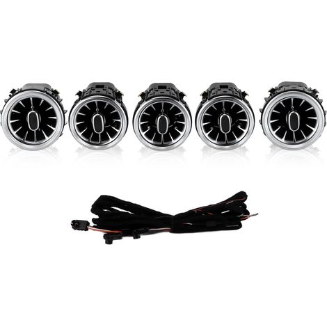 Keenso Set mit 5 Turbo-Ambienteleuchten in 3 Farben, LED-Ambientebeleuchtungsset für den vorderen Turbinen-Lüftungsschlitz, für C-Klasse GLC W205 X253 2015-2018.