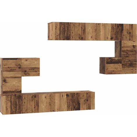 Maison Exclusive - TV-Einheiten Wandmontiert 4 pcs Altholz Holzwe