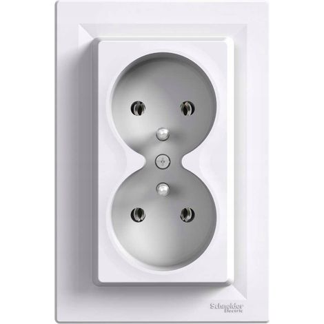Presa Asfora bianca 2X con morsetti a vite Z/U 16A 250V EPH9800221