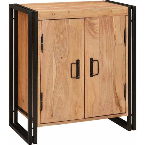 Maison Exclusive - Armadio da Notte Marrone legno massello di acacia (1/5)