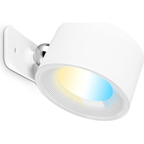 B.K.Licht – Applique murale LED sans fil rechargeable – Intensité variable tactile – Fixation magnétique – Blanc chaud et neutre – 9,5 x 8 x 4,5 cm