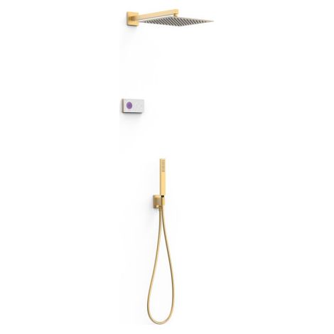 Kit robinet thermostatique électronique encastré à 2 voies Shower Technology Or Mat 24K - TRES 09286563OM