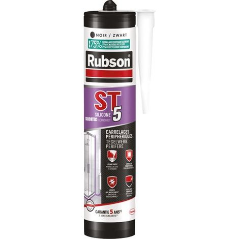 Masilla de silicona sanitaria multiusos negra cartucho de 300 ml - Rubson