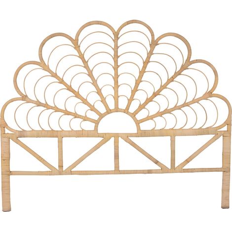 Vente-Unique – Tête de lit 160 cm en rotin naturel – Finition cannage – Longueur 165 cm – Hauteur 135 cm – 2 places – Livrée montée
