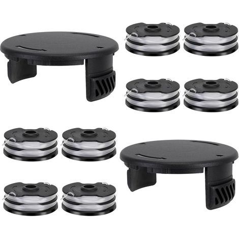 8 Bobines Fil Coupe-Bordure 1,6mm Compatible avec Parkside PRTA 20-Li C3 A1B2 PRT 550 A1 A3 PRT 300 A1 LIDL + 2 Couvercles (1/5)