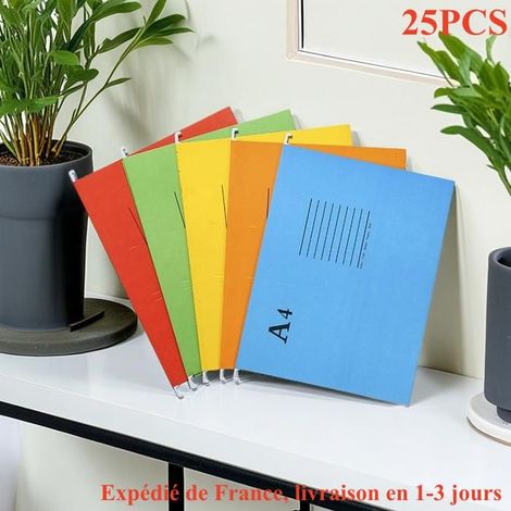 Dossiers De Suspension A4 25 pcs 34cm24cm 5 Couleurs Dossier Lourd Haut Et Bas Renforcés Pour Les Classeurs De Bureau Scolaire (1/4)