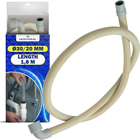 1 Tuyau Vidange, Longueur 1800 mm, Diamètre 20/30 mm, Pour Lave-linge Et Lave-vaisselle, Compatible Indesit Ariston