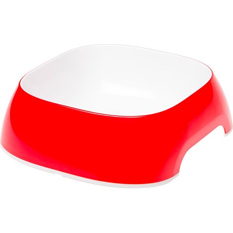 Ferplast GLAM Gamelle en plastique pour chiens et chats. Capacité 0,4 litre.. Variante SMALL - Mesures: 15 x 13.5 x h 5 cm - 0.4 L - Rouge