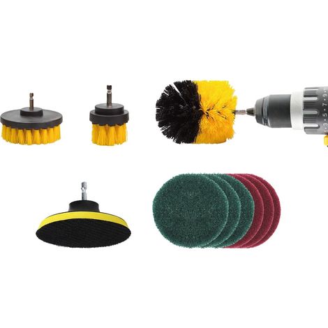 Brosses de nettoyage pour perceuses et tournevis + tampons, 10 pièces amio-02593