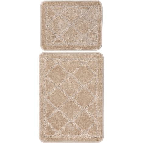 Tapis de bain beige antidérapant séchage rapide - 80 x 50 cm (1/5)