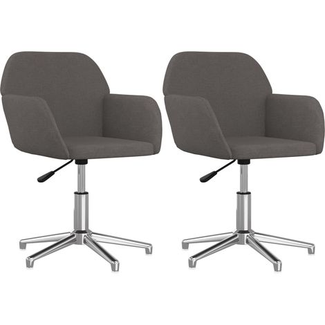 Maison Exclusive - Sedie da Pranzo Girevoli 2 pz Grigio Scuro in Tessuto