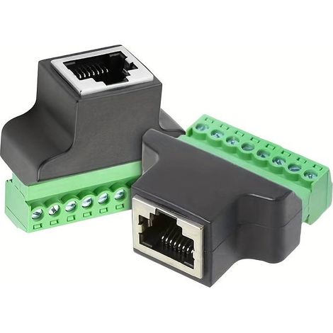Conector de red RJ45 CAT6 terminal de tornillo hembra  Negro