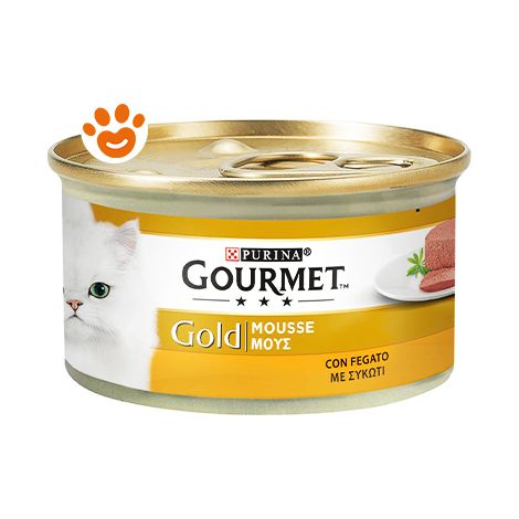 Purina Cat Gourmet Gold Mousse con Fegato  - Purina Cat Gourmet Gold Mousse con Fegato - Lattina Da 85 Gr