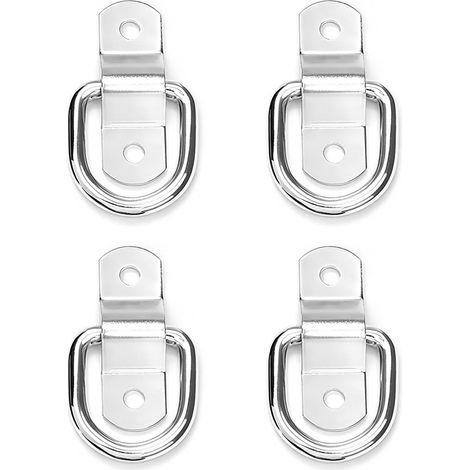 4 Pièces Anneaux Arrimage pour Remorque, D Ring en Acier Galvanisé, Fixation pour Chargement Camion Fourgon Bateau et Remorque (1/5)