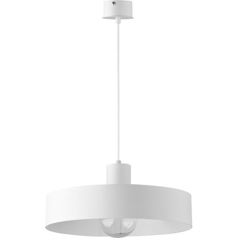 Suspension blanche minimaliste Ø35 métal Rif E27 Sigma