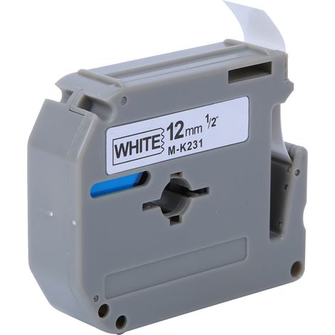 Étiquette PET de 12 mm avec accessoires, compatible avec les imprimantes d'étiquettes PT-65, PT-70 et PT-80. (1/5)