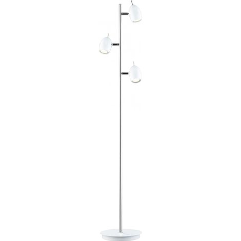 Lampadaire LED MEGAMAN Quincy 3 Abat-Jours Pied Blanc 2,5W (1/3)