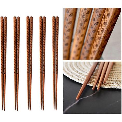 Baguettes en bois à motif grainé créatif, marron clair, 22,5 x 0,8 x 0,8 cm, lot de 10. (1/5)